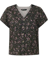 M Com - Petite Ditsy Button Through Blouse - Lyst