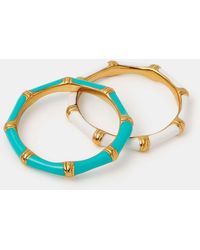 Accessorize - 2 Pack Stainless Steel Enamel Rings - Lyst