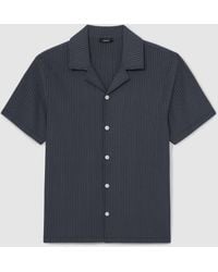 Reiss - Arnott Textured-Stripe Cuban-Collar Shirt - Lyst