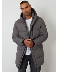 Threadbare - Showerproof Hooded Longline Puffer Jacket - Lyst
