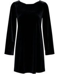 Jdy - Long Sleeve Velvet Mini Dress With Satin Bow - Lyst