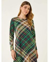 Roman - Check Print Swing Pocket Dress - Lyst