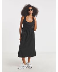 Simply Be - 100% Cotton Cargo Notch Neck Apron Midi Dress - Lyst