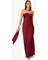 Adrianna Papell - Adrianna By Stretch Satin Long Dress - Lyst