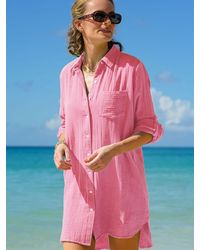 Aspiga - Saffron Cheesecloth Beach Shirt - Lyst