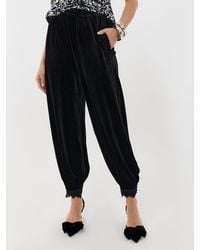 Threadbare - Velvet Balloon Trousers With Lace Trim Hem - Lyst