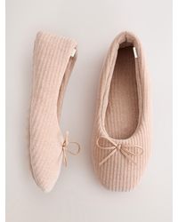 Next - Cord Velour Ballet Bow Slippers - Lyst