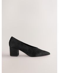 Next - Leder-Pumps Mit Spitzer Zehenpartie Und Niedrigem Blockabsatz - Lyst