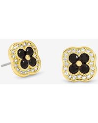 Jon Richard - Tone Crystal And Jet Clover Studs Earrings - Lyst