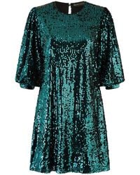 Yumi' - Sequin Tunic Dress With Balloon Sleeves - Lyst