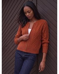 Roman - Knitted Cable Bomber Jacket - Lyst