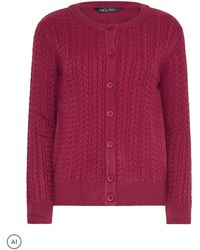 M Com - Mini Cable Crew Neck Cardigan - Lyst