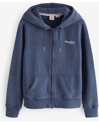 Superdry - 100% Baumwolle Essential Kapuzenpullover Mit Logo-Reißverschluss - Lyst