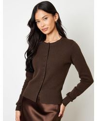 Threadbare - Dark Crew Neck Knitted Cardigan - Lyst