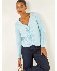 Roman - Bow Front Buttoned Knit Cardigan - Lyst