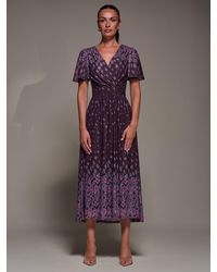 Jolie Moi - Mirrored Mesh Short Sleeve Midaxi Dress - Lyst