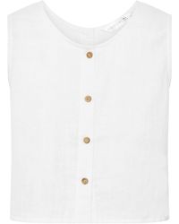 PixieGirl Petite - Cheesecloth Button Top - Lyst