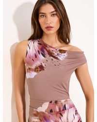 sachin and babi light blue dress Lipsy green animal print ruched chiffon dress. New main image 1
