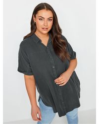 Yours Curve - Chambray 100% Baumwolle Hemd54-56 - Lyst