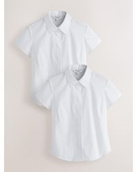 Next - Fitted Stretch Essential Short Sleeve Shirts 2 Pack - Lyst