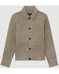 Reiss - Suede Patch-Pocket Worker Jacket - Lyst