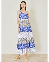 Yumi' - Patchwork Print Tiered Maxi Dress - Lyst