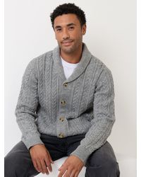 Threadbare - Cable Knit Shawl Cardigan - Lyst