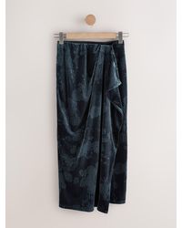 Next - Embossed Velvet Draped Midi Skirt - Lyst