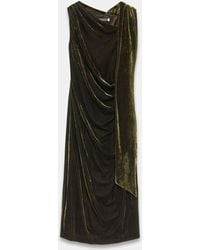 Mint Velvet - Velvet Scarf Detail Midi Dress - Lyst
