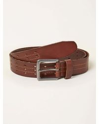 FatFace - Fatface Chestnut Leather Punch Out Belt - Lyst