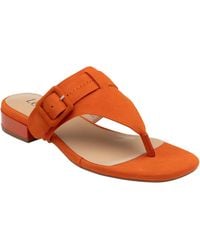 Lotus - Suede Toe-Post Mule Sandals - Lyst