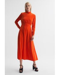 Florere - Velvet Midi Dress, Bright - Lyst