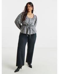 Simply Be - Cinch Square Neck Prarie Blouse - Lyst