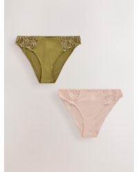 Next - Ecru Embroidered Knickers 2 Pack - Lyst