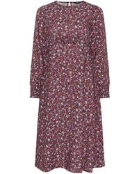 M Com - Petite Printed Long Sleeve Midi Dress - Lyst