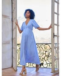 Seraphine - Button Through V-Neck Nursing Dress - Lyst