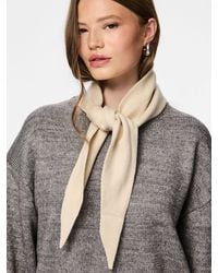 Pieces - Knitted Triangle Scarf - Lyst