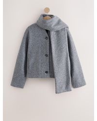 Next - Short Coatigan Scarf Jacket - Lyst