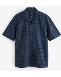 Next - 100% Cotton Textured Broderie Short Sleeve Shirt - Lyst