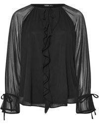 Yours Curve - Rüschenbluse Mit Bindung Vorne Und Am Ausschnitt46 - Lyst