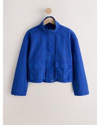 Next - Cobalt Funnel Neck Cotton Utility Jacket - Lyst