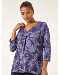 Roman - Printed Jersey Snit T-Shirt - Lyst