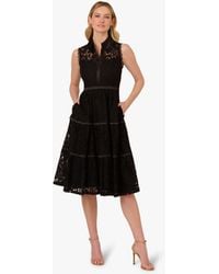 Adrianna Papell - Lace Midi Shirt Dress - Lyst