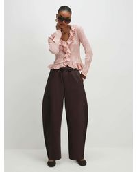 River Island - River Island Elasticated Back Barrel Leg Trousers - Lyst