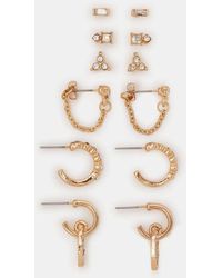 Accessorize - Tone 6-Pack Pavé Hoop & Stud Earrings - Lyst