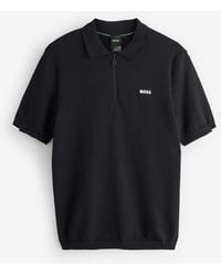 BOSS - Short Sleeve Regular Fit Ever Zip Neck Polo Shirt - Lyst