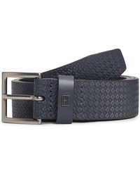 Tommy Hilfiger - Rounded Buckle Casual Woven Leather Belt - Lyst