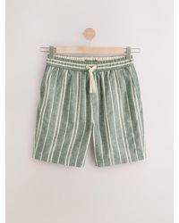 Next - Linen Blend Elasticated Waist Stripe Shorts - Lyst