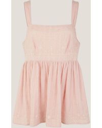 Monsoon - Eliza Embroidered Cotton Cami Top - Lyst