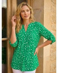 Roman - Abstract Spot Print V-Neck Tunic Top - Lyst